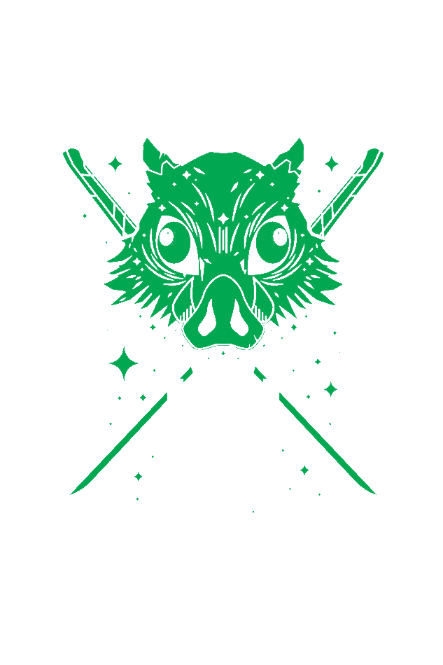 Round Neck Half Sleeve Classic (Glow in Dark print - inosuke)