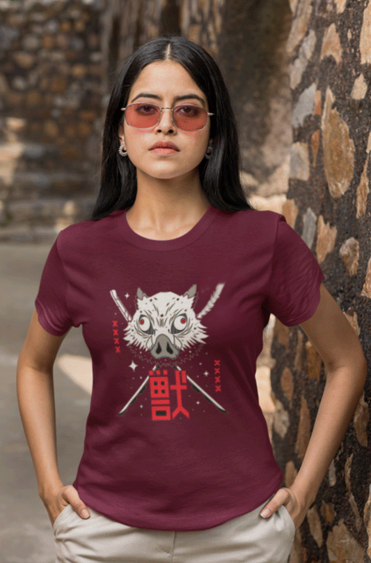 Round Neck Half Sleeve Classic (Glow in Dark print - inosuke)