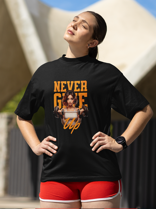 Never Give Up Oversized T-Shirt – Wear Your Resilience!