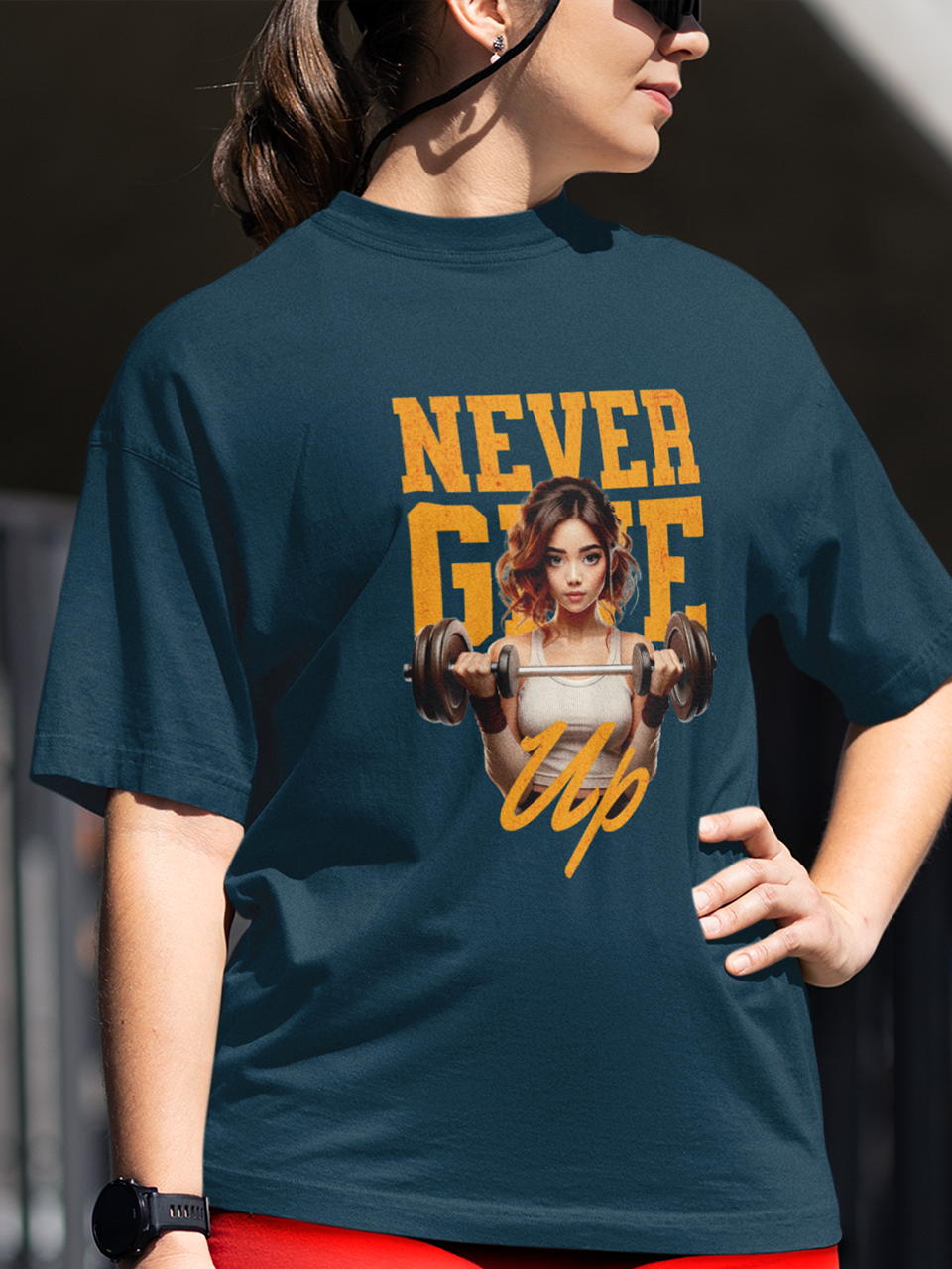 Never Give Up Oversized T-Shirt – Wear Your Resilience!