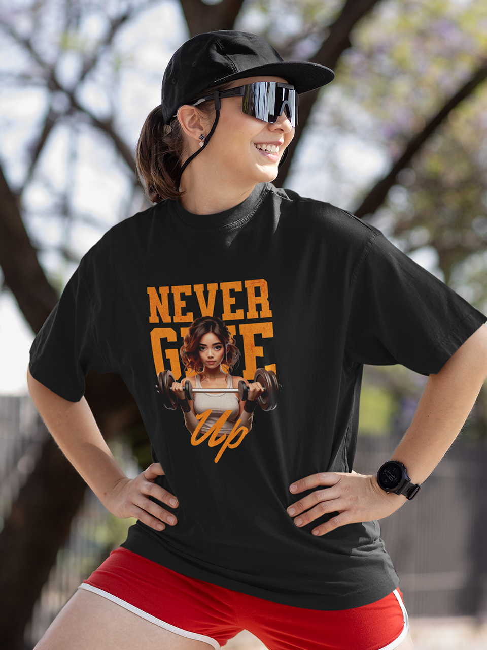 Never Give Up Oversized T-Shirt – Wear Your Resilience!