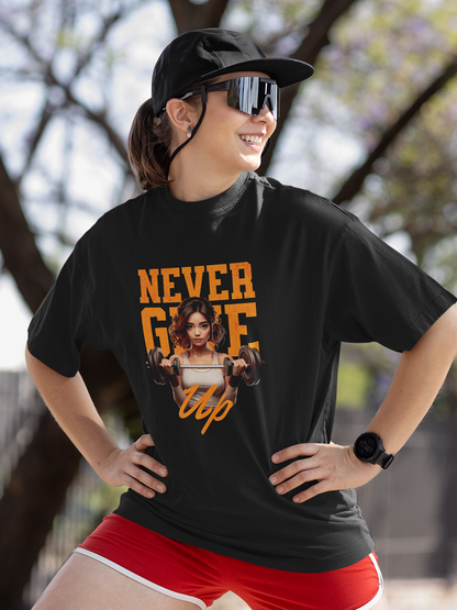 Never Give Up Oversized T-Shirt – Wear Your Resilience!